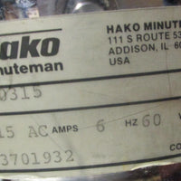 Hako Minuteman C80315 Asbestos Vacuum 115VAC 6A 60Hz No Filter
