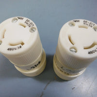 2 Used Nema L1230 30A Amp 480V Locking Connector