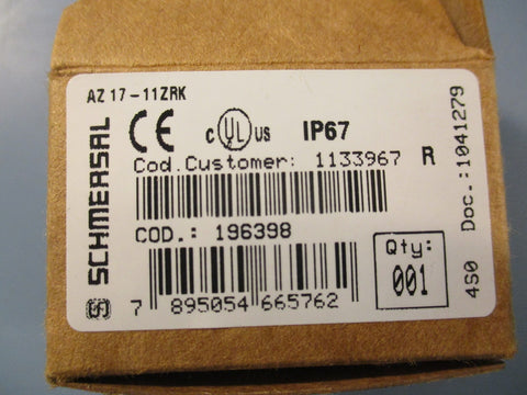 Schmersal AZ1711ZRK Safety Interlock Switch 250V 4kV IP67 31/4" Length