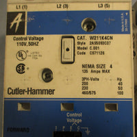 Cutler Hammer W211K4CN Reversing Contactor C.001 3PH W201K4CN