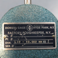 Dorsey Gage 2I25005MM Jeweled Snap Gage DIM 9.9210.002MM W Master 9.960MM