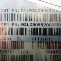 Vishay WSL0805R2000FEA Metal Strip Resistor, 0805, 0.2 ohm, 1/8W, reel of 2103