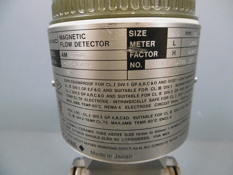 Yokogawa AM102DNAB1LSA*A Magnetic Flow Detector size 25 mm 0.1 Inch