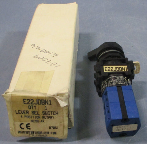 Eaton Cutler Hammer 4-Position Rotary Selector Switch E22JDBN1 Nema 4X