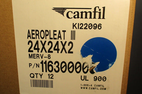 Box of 6 Camfil 24x24x2 Aeropleat III Merv 8 Pleated Air Filters 116300-005