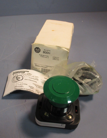 Allen-Bradley 800H-FRXM1 Series F Pushbutton 3 Position Push-Pull Green Cap