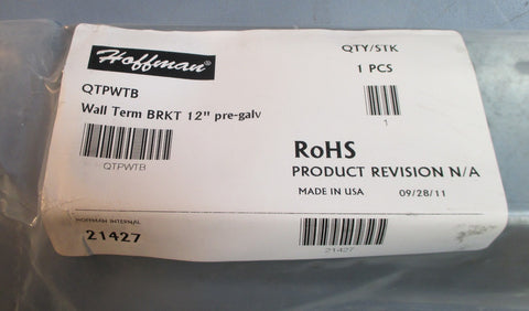 Lot of 3 Hoffman QTPWTB Wall Termination Bracket 12" PreGalvanized New