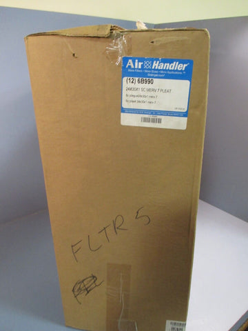 Box of 12 Air Handler 24" X 30" X 1" Pleated Filter 6B990