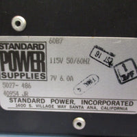 Standard Power 5027/486 Power Supply 115V, 50/60Hz 7V, 6.0A