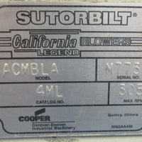 Sutorbilt Displacement Blower GACMBLA 3050RPM 16"L x 12"W x 101/4"H 7/8" Shaft