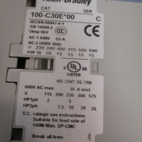 AllenBradley Contactor 30 Amp, 3pole, 24 VDC Series C. 100C30EJ00