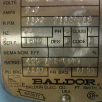 Baldor M00 Super-E M07H03N81 Inverter Duty Motor 215T 5HP 3PH 1-3/8" Shaft Dia