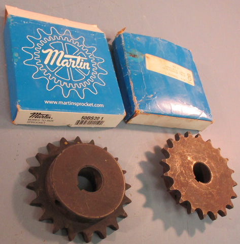 Martin 50BS20 1 Roller Chain Sprocket 1" Bore 20 Teeth Keyed Bore Lot of 2