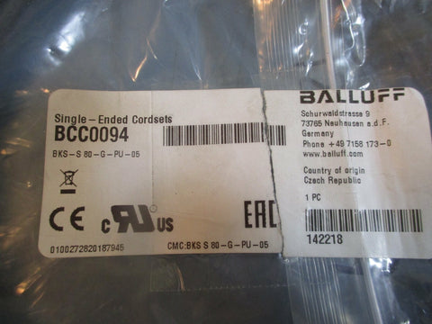 Balluff SingleEnded Cordset BKSS 80GPU05 NEW