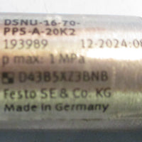 Festo DSNU1670PPSA20K2 Pneumatic Cylinder 19389 16mm Bore 70mm Stroke