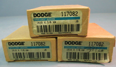 Dodge Taper-Lock Bushing 117082 1610 X 7/8 Lot of Three