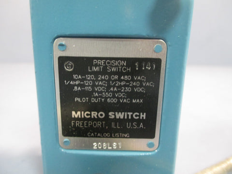 Honeywell Micro Switch Limit Switch, Wobble Stick 120480vac 115550vdc 208LS1