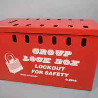 GROUP LOCK BOX PORTABLE METAL RED LOCKBOX GLB02/E