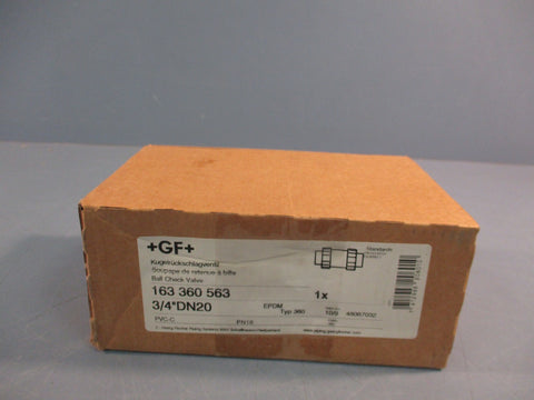 Georg Fischer +GF+ Ball Check Valve 163 360 563 3/4"DN20 EPDM TYP 360 PN16