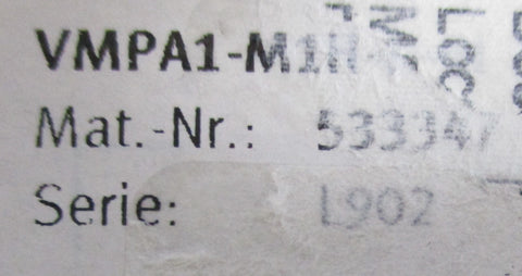 Festo 533347 Solenoid Valve VMPA1-M1H-K-PI 10mm Dia. 3MPa-10MPa 24VDC