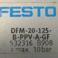 Festo DFM20125BPPVAGF Linear Guide Cylinder 532316 20mm Bore 125mm Stroke