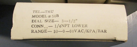 Tel-Tru 3550BC4L1Z3Z-E Pressure Guage 50B 3 1/2 " Dial 1/4 NPT Lot of 8