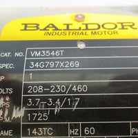 Baldor VM3546T Motor 1725RPM 1HP 60Hz W/ Morse Gear Reducer 25GSA 20:1 Ratio