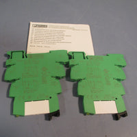 Lot of (2) Phoenix Contact Relay Base 2966016 w/ 2966618 Relay PLCBSC24DC/21