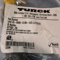 TURCK VAS 22-B669-0.5M-WS 4.4T/S723 ID NUMBER: U7152-25 SOCKET CONNECTOR