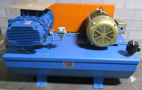 Blower Engineering Tri-Lobe TL 100 Blower Package w/ Baldor EM4115T Motor 50HP