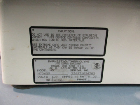Barnstead Thermolyne M73625 Big Bill Orbital Shaker 120V 50/60Hz 35W 1 Phase