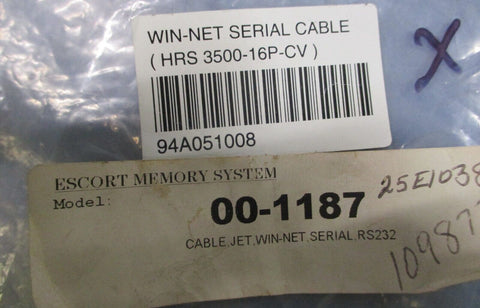 Escort Memory System 00-1187 Win-Net Serial Cable HRS 3500-16P-CV