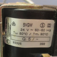 AUK Muller SVGW 93325 Double Valve Assembly w/ Body 24V 50/60Hz Used