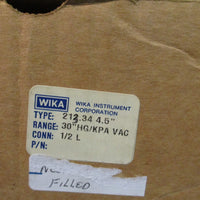Wika Pressure Gauge 4.5in 1/2in Connection 30100psi Type 213.34 4.5"