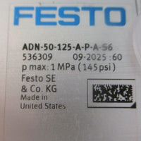 Festo AND50125APAS6 Compact Cylinder 536309 50mm Bore 125mm Stroke