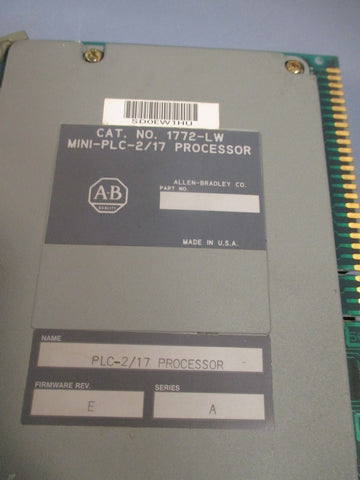 Allen Bradley MiniPLC2/17 Processor, F/W Rev. E 1772LW