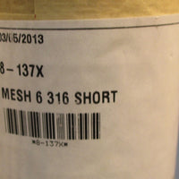 SPX 8137X Mesh 6 316 Short Stainless Steel Strainer Screen Mesh 33/16" OD New
