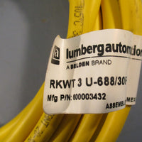 Lumberg Automation RKWT 3 U688/30F Cordset 30 FT Long Female 3 Pin 250 V