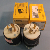Lot of (2) HUBBELL 4-Pole Locking Plug Non-Grounding 20A 347/600V HBL2461