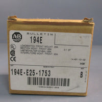 ALLEN BRADLEY LOADSWITCH FRONT MOUNT SERIES B 194EE251753