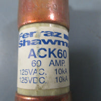 Ferraz Shawmut ACK60 60Amp Time Delay Limiter Fuse  Used