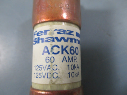 Ferraz Shawmut ACK60 60Amp Time Delay Limiter Fuse  Used