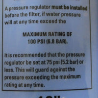 Pentair Pentek 142638 Rev A Pressure Filter Housing 10" 100 PSI Max Rating