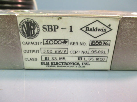 BALDWIN LOAD CELL SBP-1 1000 lb Capacity