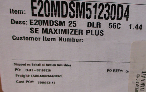 Winsmith E20MDSM51230D4 SE Maximizer Plus Speed Reducer 25:1 1750 RPM 1.01HP