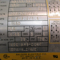 Baldor JM3115 Ac Motor 1hp 56j 3ph 3450rpm 460v-ac 208-230v-ac Class B