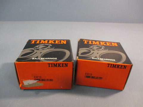 Lot of (2) TIMKEN ER18 Ball Insert Bearing 1-1/8 inch bore  2 7/16" OD