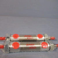 Lot of (2) BIMBA Double-acting double-end rod pneumatic air cylinder 040.5-DXDEV