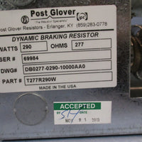 POST GLOVER DYNAMIC BRAKING  RESISTOR 290W, 277HM T277R290W DB0277029010000AA0