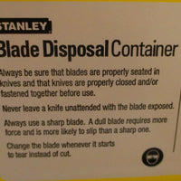 Stanley 11081 Blade Disposal Kit Yellow Container w/ White Wire Rack 11080